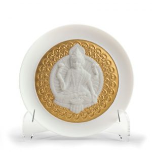 Goddess Lakshmi Decorative Plate. Golden Lustre